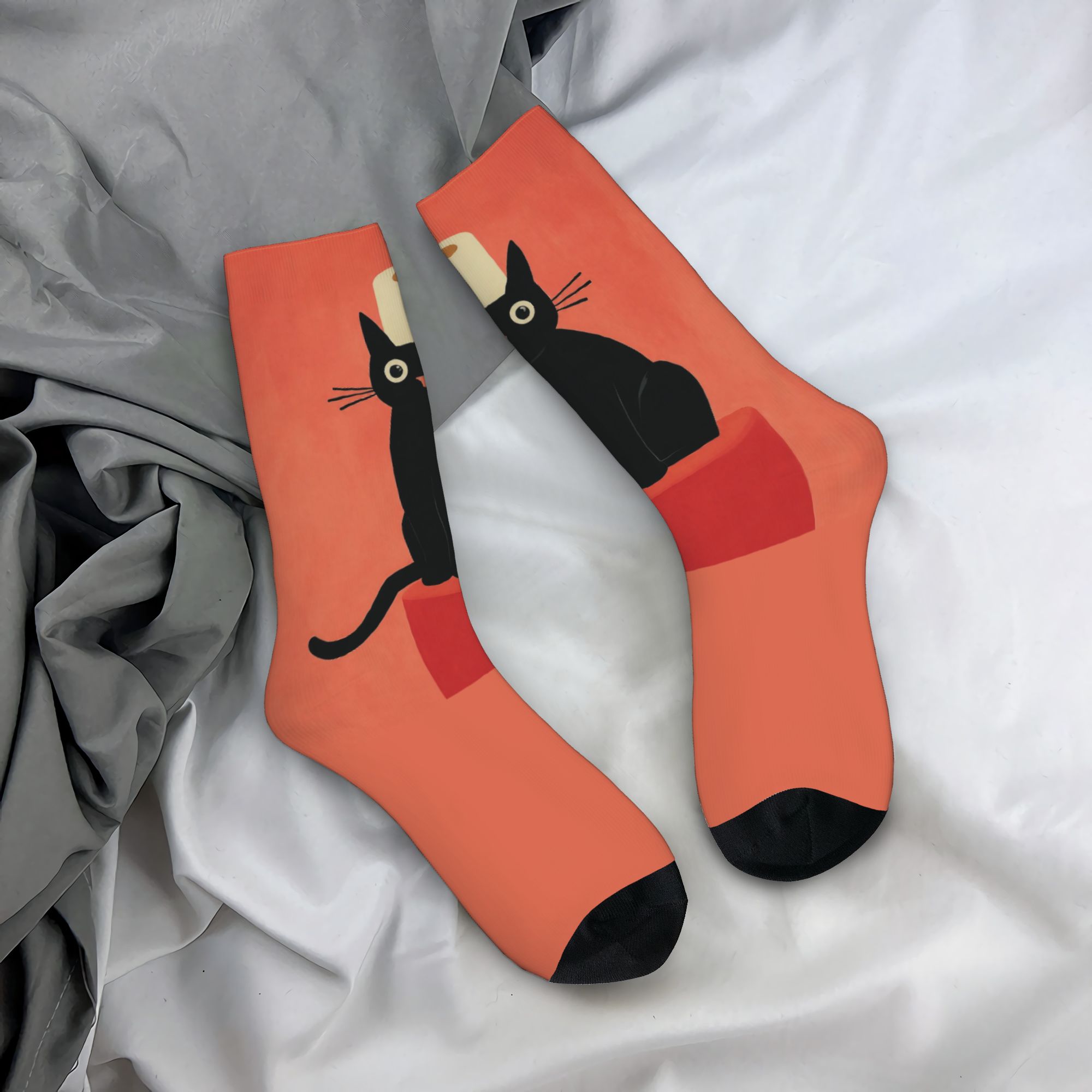 Dress Sock Men - Kaos Kaki Unisex Motif Kucing Hitam