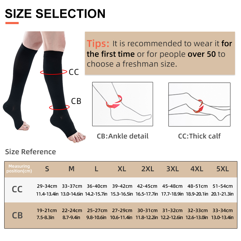 S-5XL 2 buah/pasang kaus kaki  - Compression Sleeve Calf ulasan dan harga